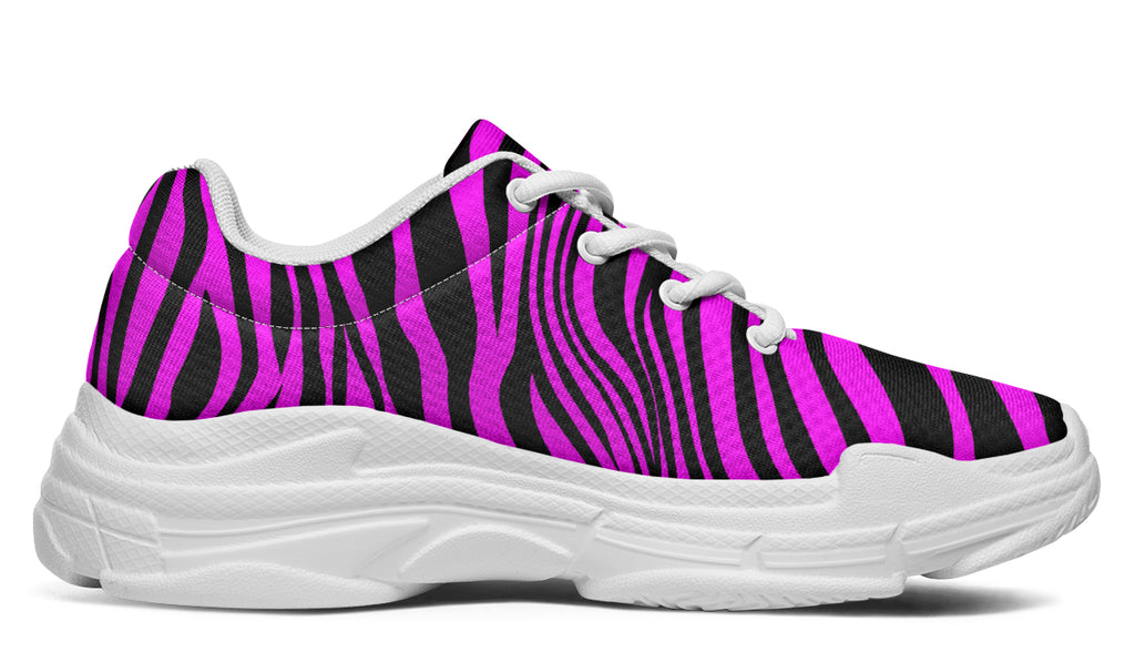 Neon Zebra Fuchsia Chunky Sneakers
