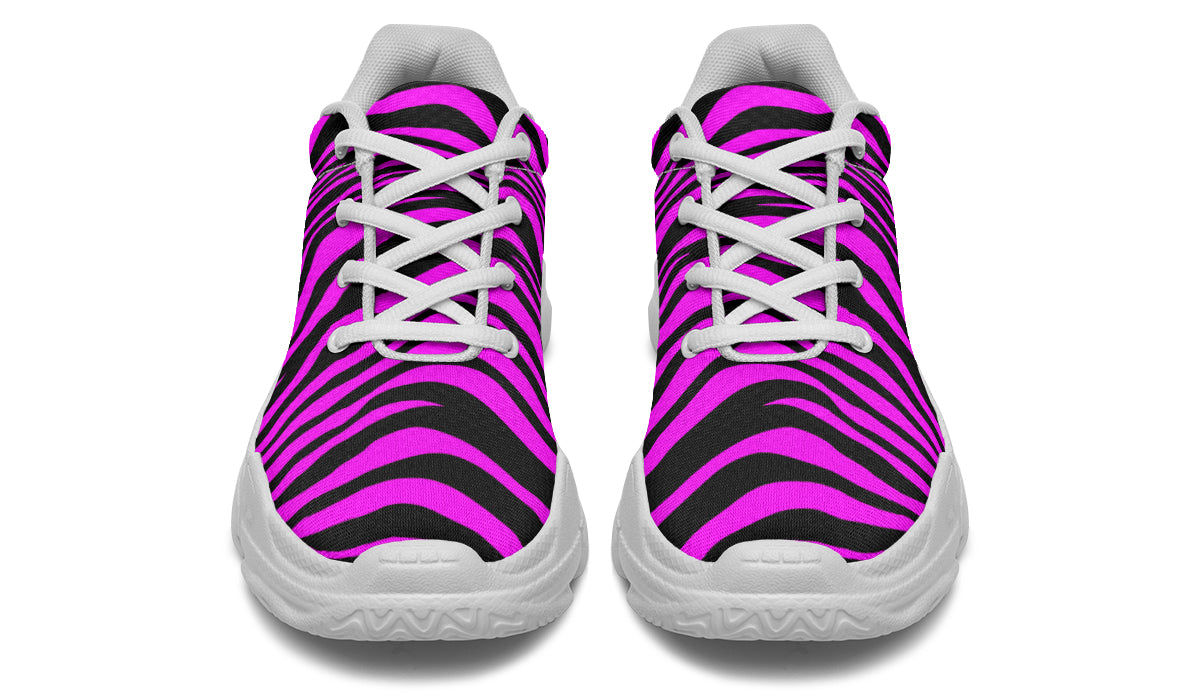 Neon Zebra Fuchsia Chunky Sneakers