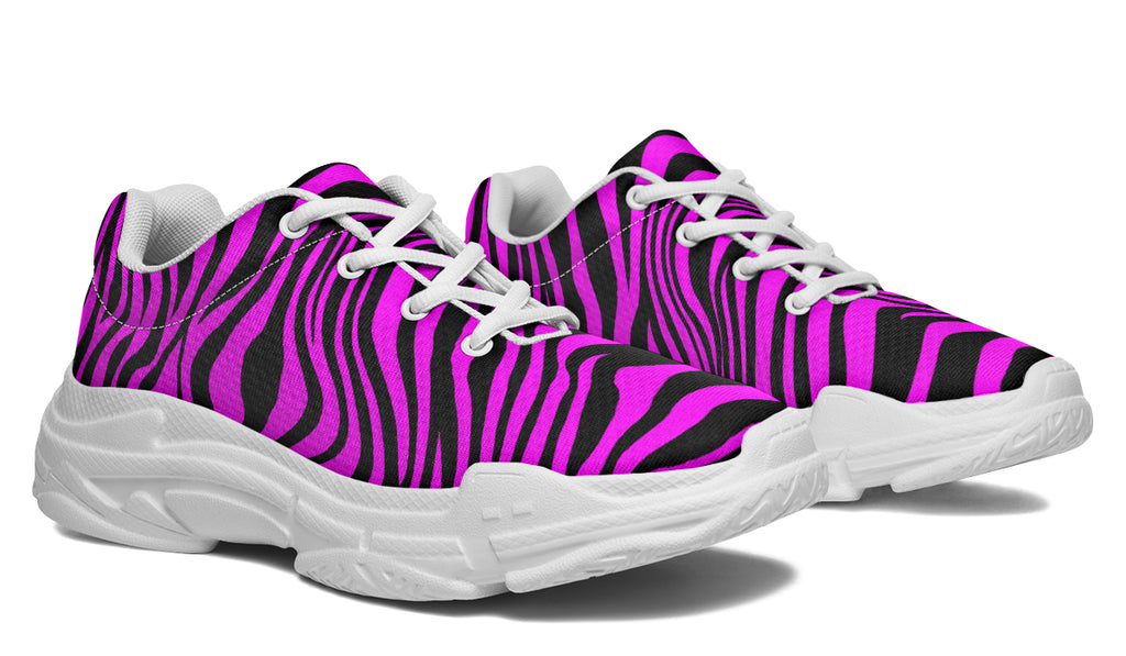 Neon Zebra Fuchsia Chunky Sneakers