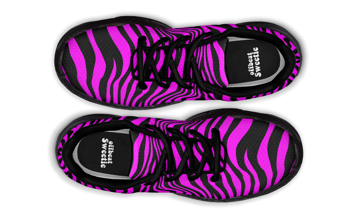 Neon Zebra Fuchsia Chunky Sneakers