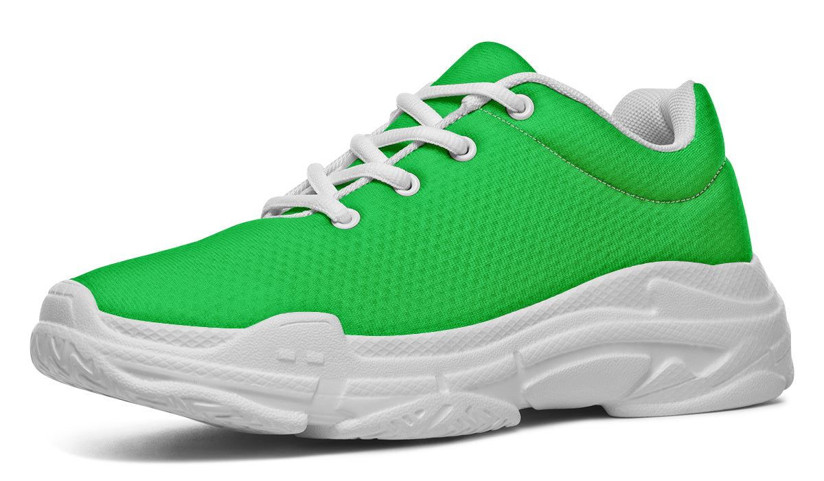 Orange and Green Mismatch Chunky Sneakers - Offbeat Sweetie