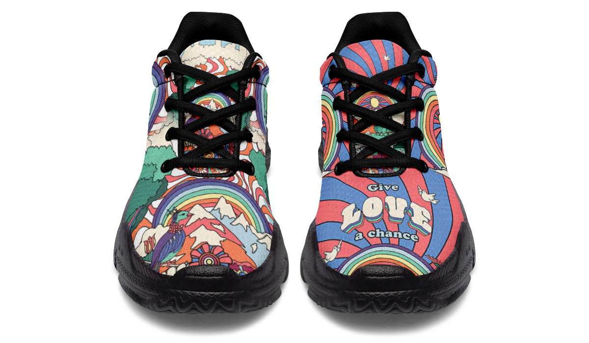 Peace And Love Chunky Sneakers - Offbeat Sweetie