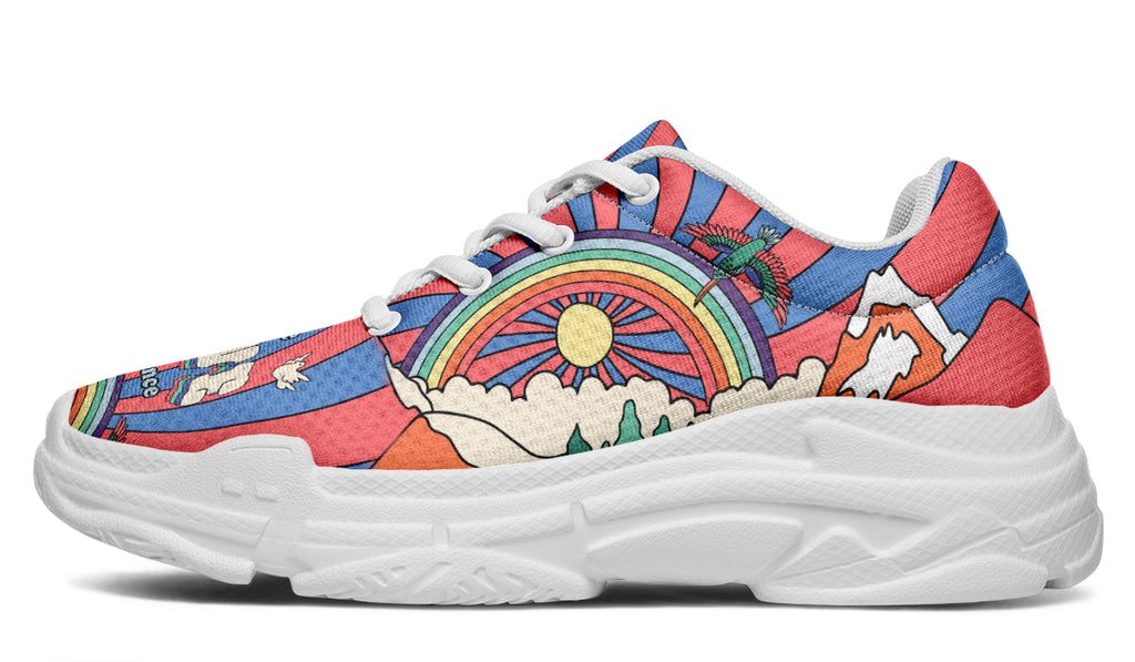 Peace And Love Chunky Sneakers - Offbeat Sweetie
