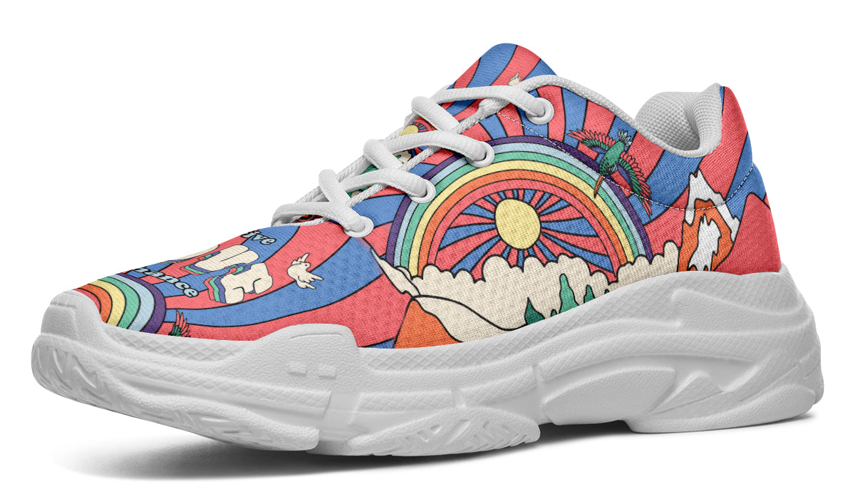 Peace And Love Chunky Sneakers - Offbeat Sweetie