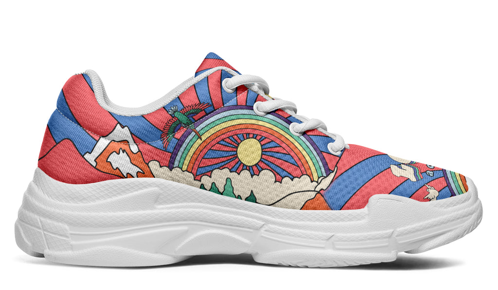 Peace And Love Chunky Sneakers - Offbeat Sweetie