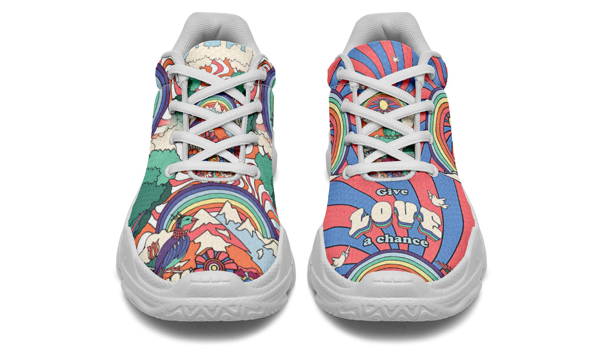 Peace And Love Chunky Sneakers - Offbeat Sweetie