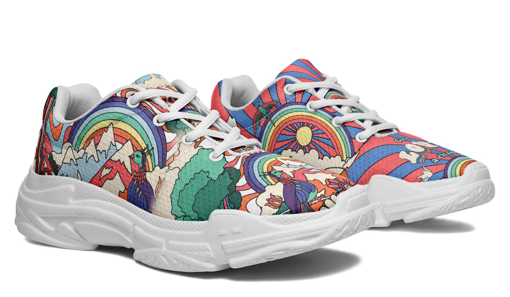 Peace And Love Chunky Sneakers - Offbeat Sweetie