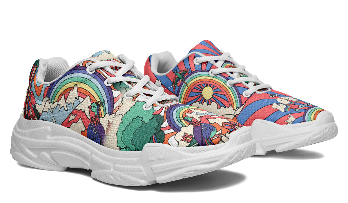 Peace And Love Chunky Sneakers - Offbeat Sweetie