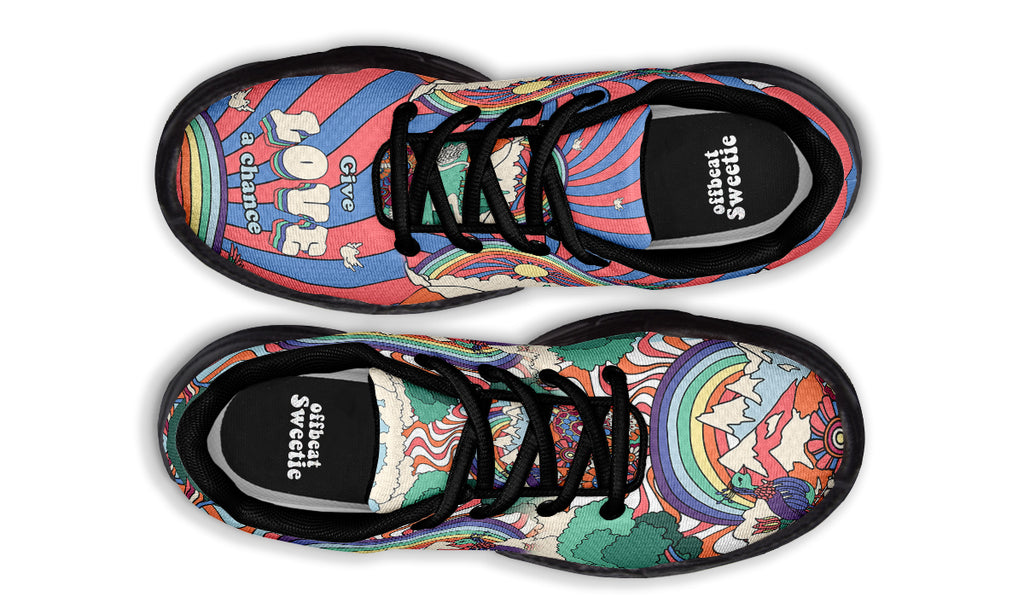 Peace And Love Chunky Sneakers - Offbeat Sweetie