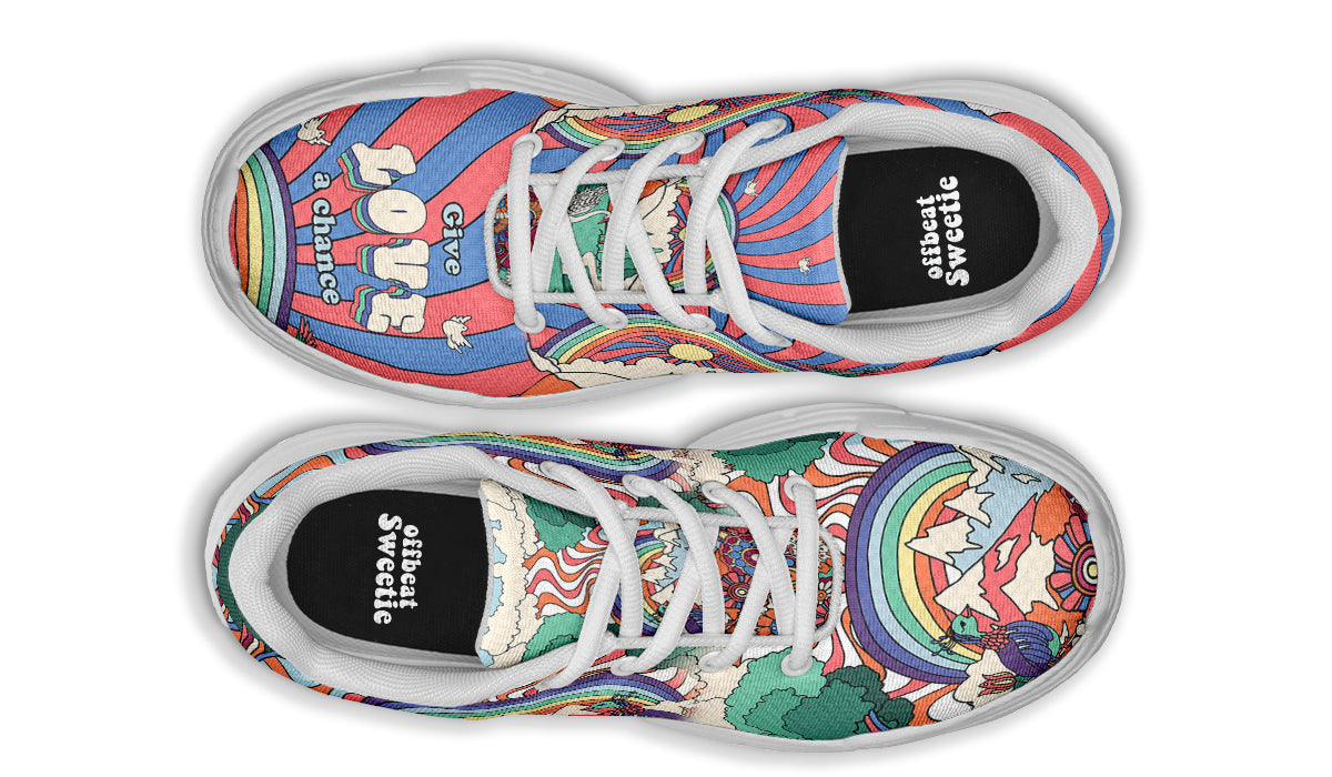 Peace And Love Chunky Sneakers - Offbeat Sweetie
