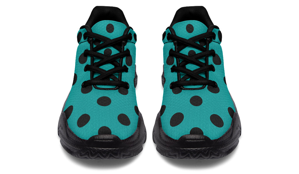 Penny Royal Teal Polka Dot Chunky Sneakers