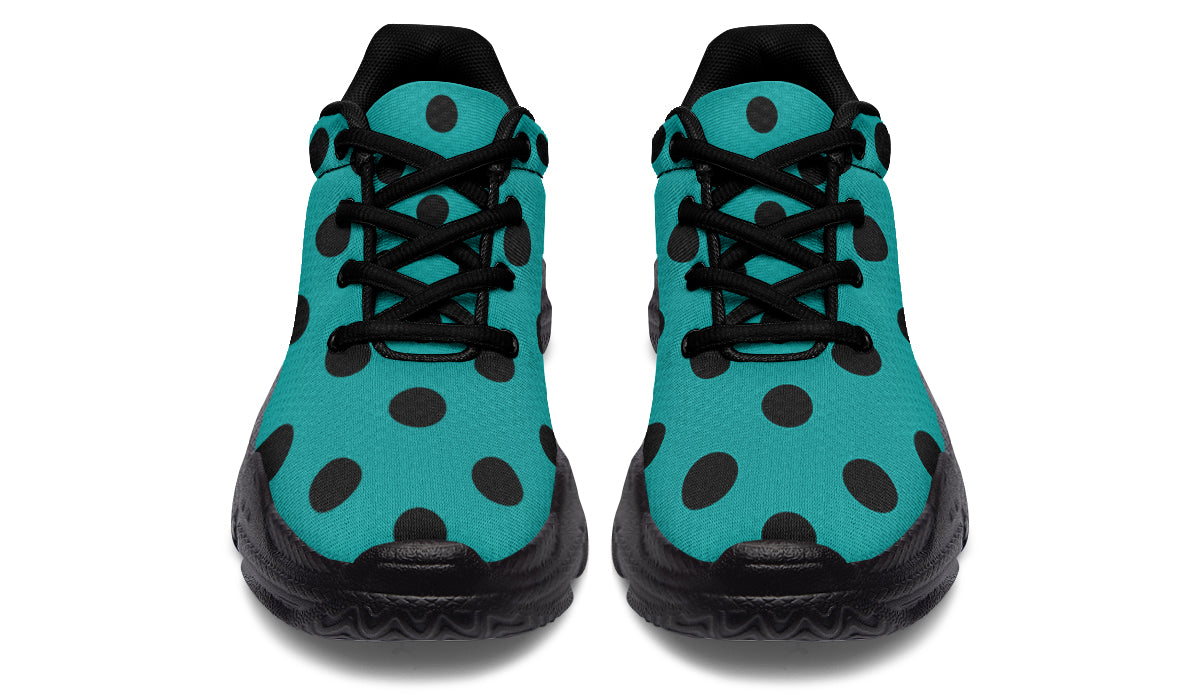 Penny Royal Teal Polka Dot Chunky Sneakers