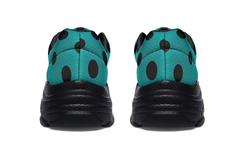Penny Royal Teal Polka Dot Chunky Sneakers