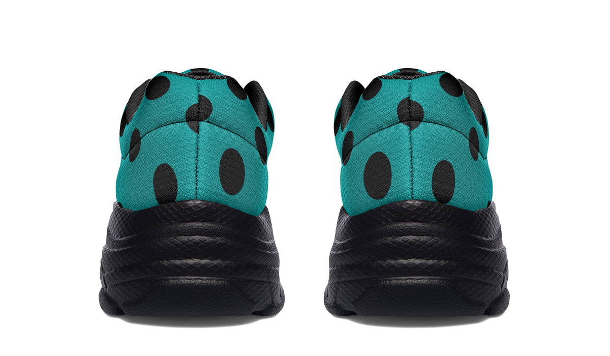 Penny Royal Teal Polka Dot Chunky Sneakers