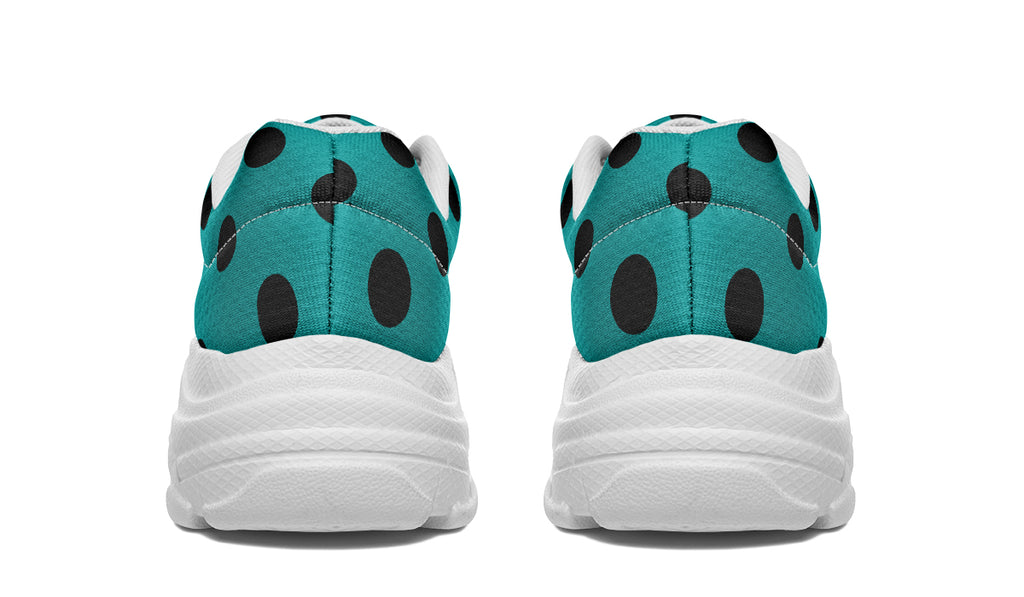 Penny Royal Teal Polka Dot Chunky Sneakers