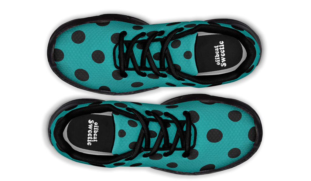 Penny Royal Teal Polka Dot Chunky Sneakers