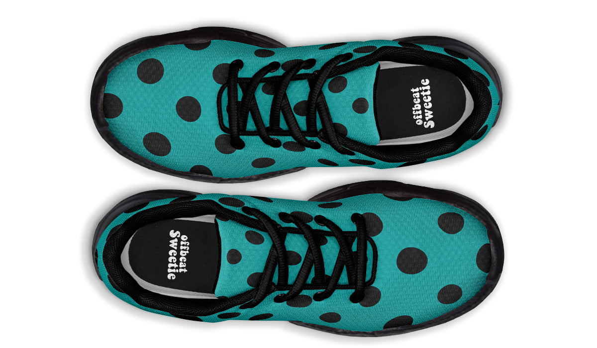 Penny Royal Teal Polka Dot Chunky Sneakers
