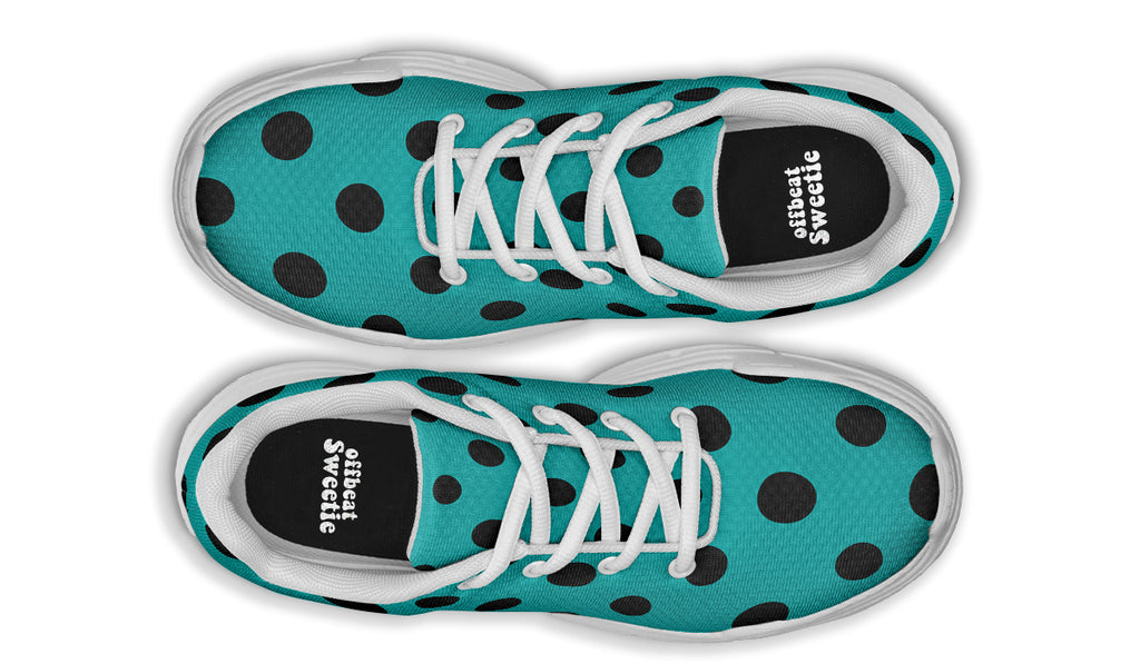 Penny Royal Teal Polka Dot Chunky Sneakers