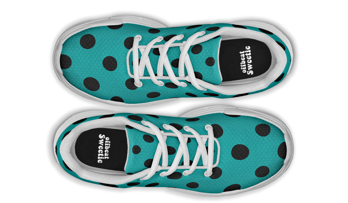 Penny Royal Teal Polka Dot Chunky Sneakers