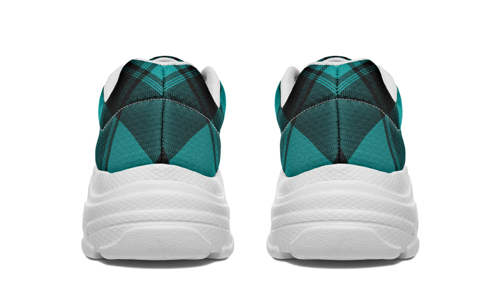 Pennyroyal Teal Plaid Chunky Sneakers