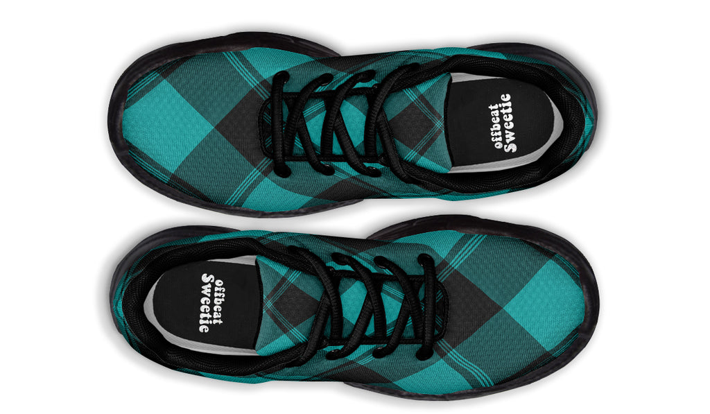Pennyroyal Teal Plaid Chunky Sneakers