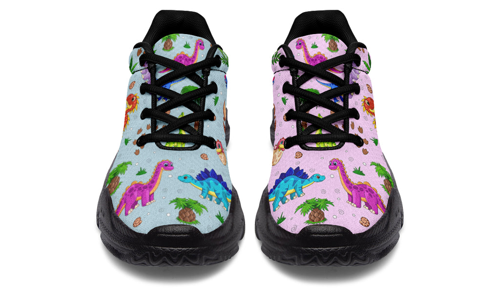 Pink And Blue Mismatched Baby Dinos Chunky Sneakers - Offbeat Sweetie