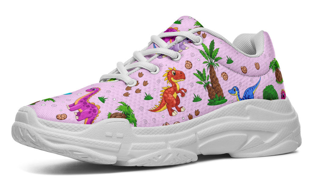 Pink And Blue Mismatched Baby Dinos Chunky Sneakers - Offbeat Sweetie