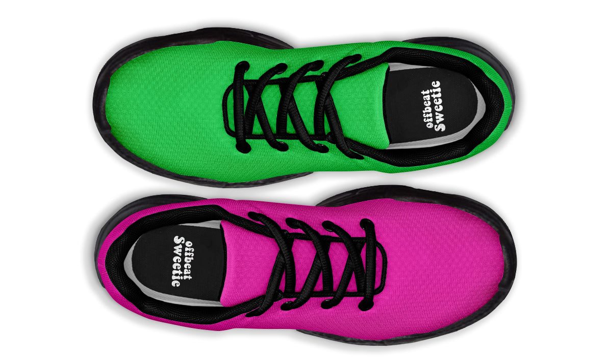 Pink And Green Mismatch Chunky Sneakers
