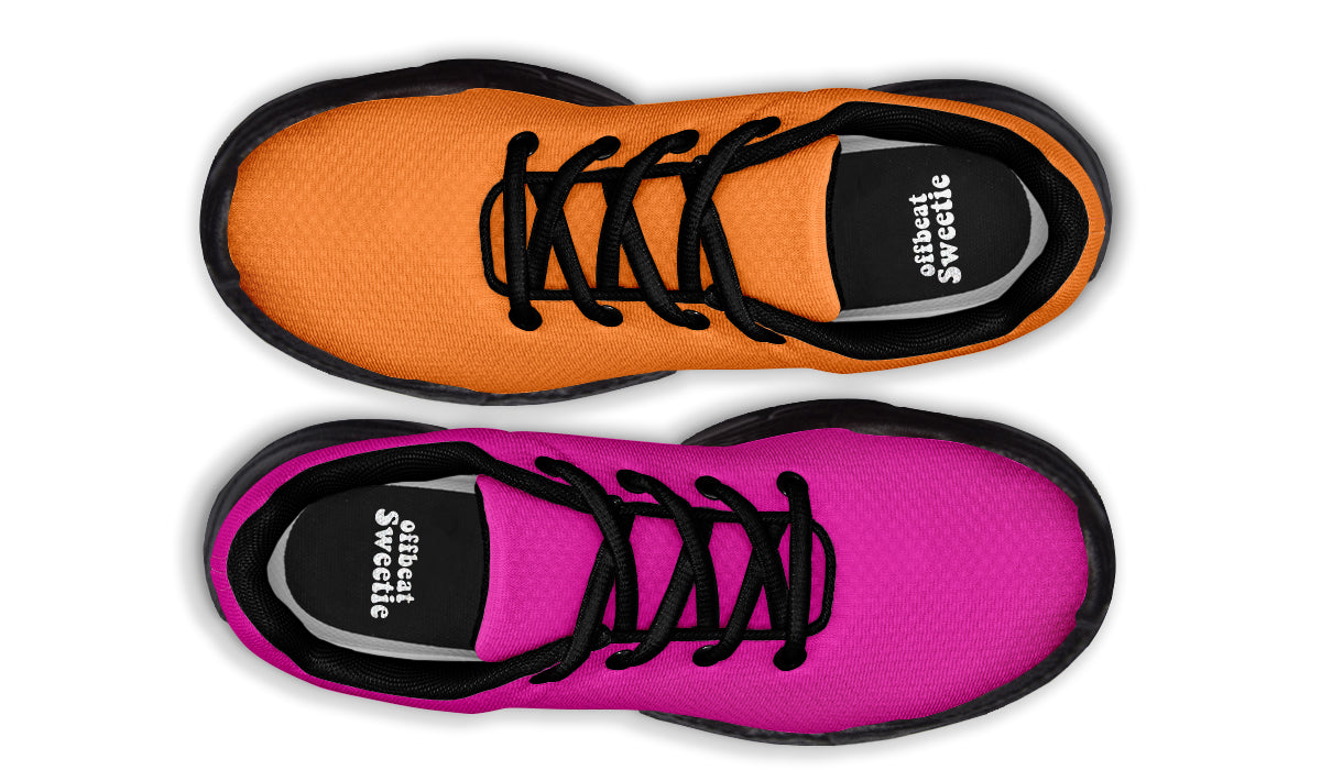 Pink And Orange Mismatch Chunky Sneakers - Offbeat Sweetie