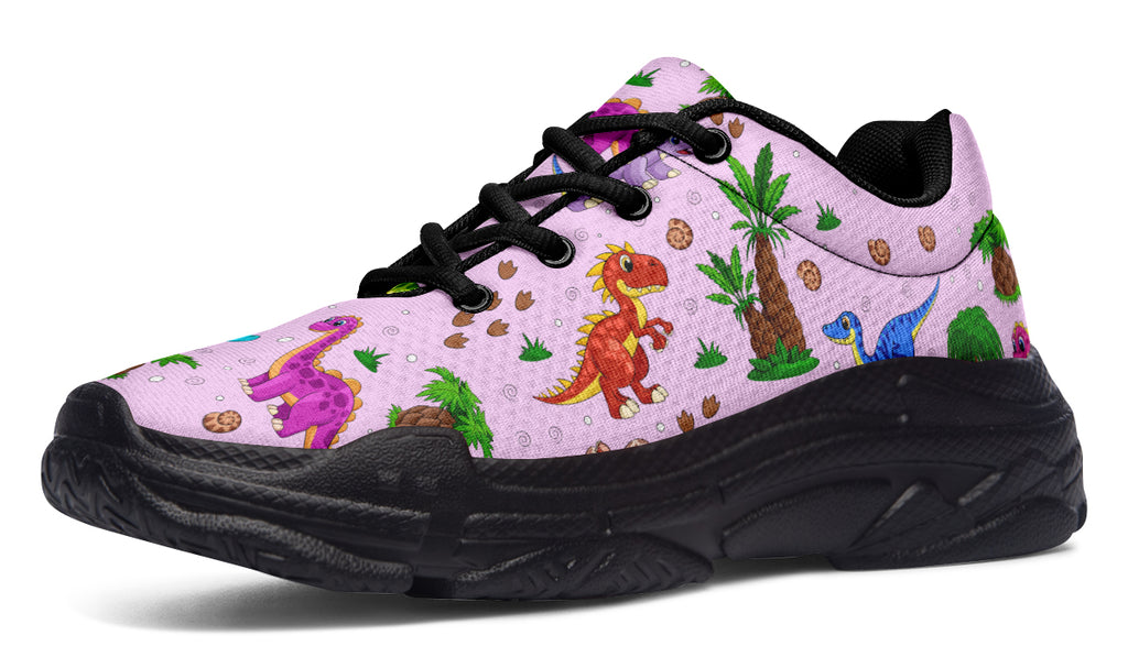 Pink Baby Dinos Chunky Sneakers - Offbeat Sweetie