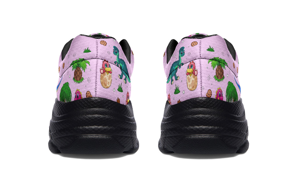Pink Baby Dinos Chunky Sneakers - Offbeat Sweetie