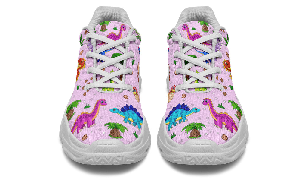 Pink Baby Dinos Chunky Sneakers - Offbeat Sweetie