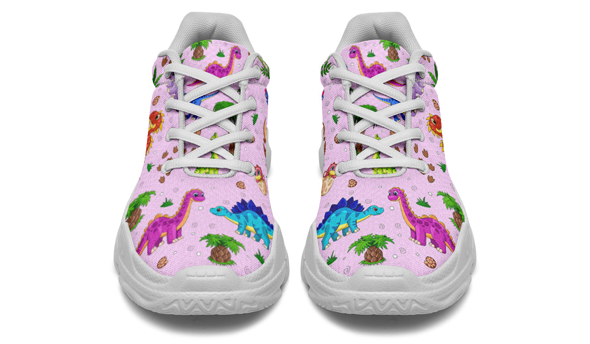Pink Baby Dinos Chunky Sneakers - Offbeat Sweetie