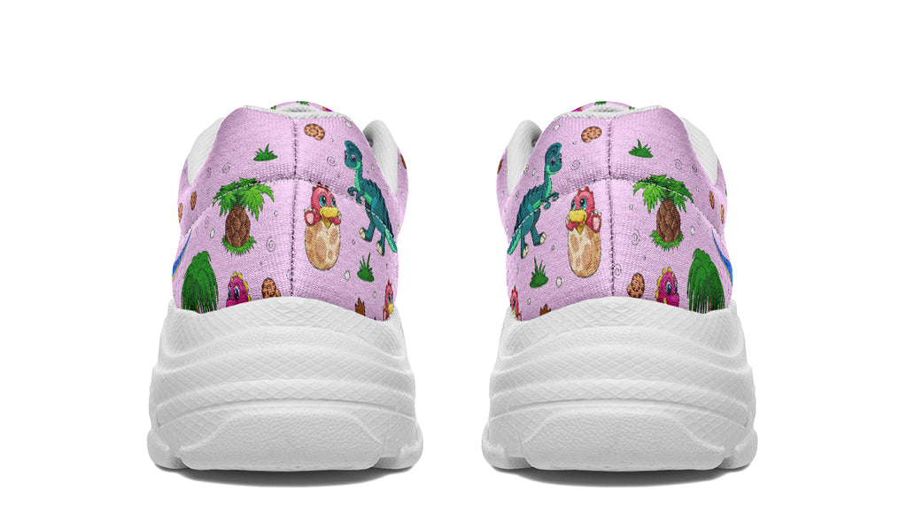 Pink Baby Dinos Chunky Sneakers - Offbeat Sweetie