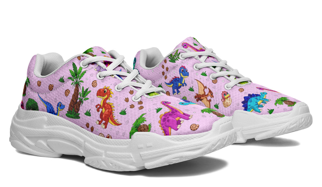 Pink Baby Dinos Chunky Sneakers - Offbeat Sweetie