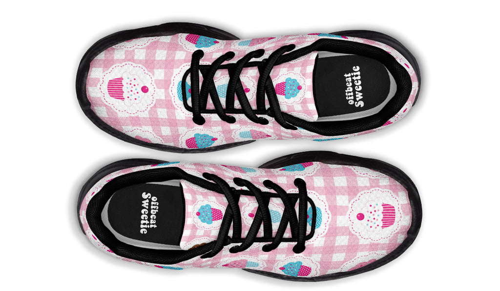 Pink Gingham Cupcakes Chunky Sneakers