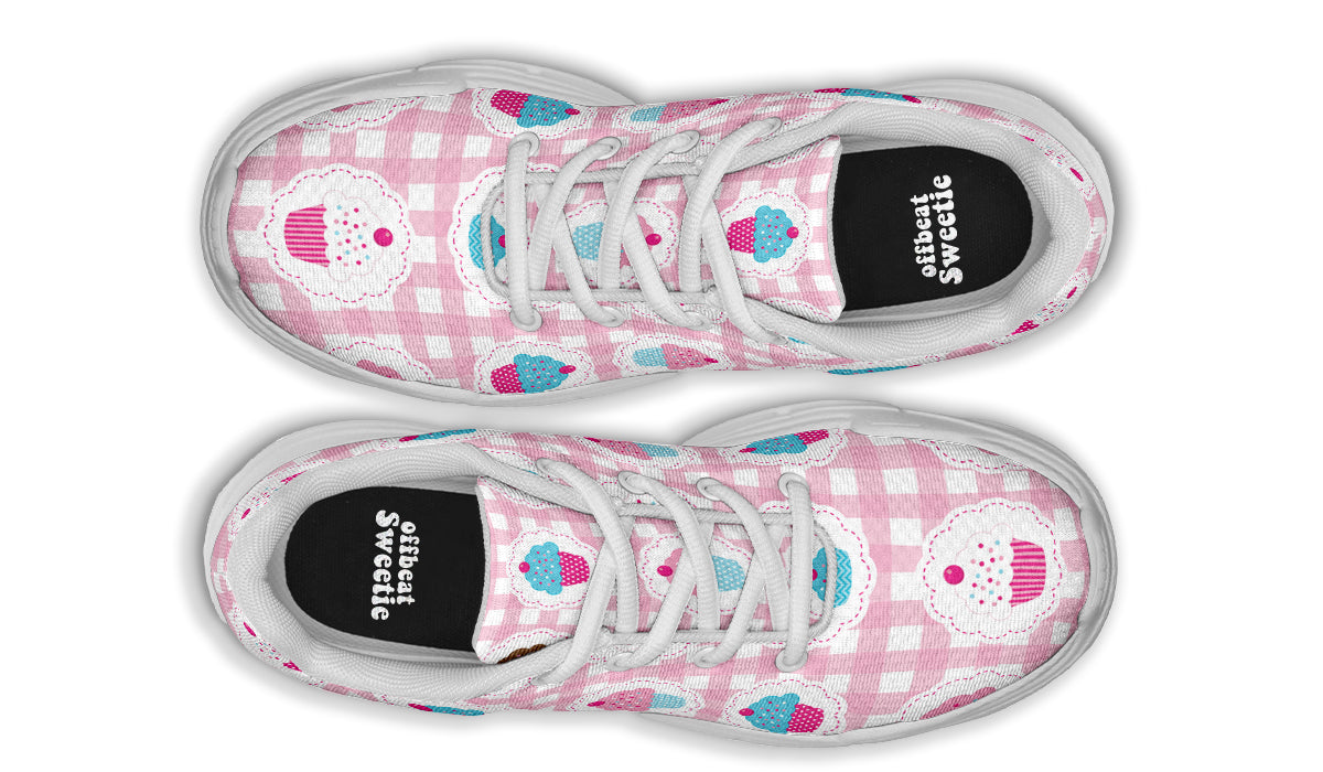 Pink Gingham Cupcakes Chunky Sneakers