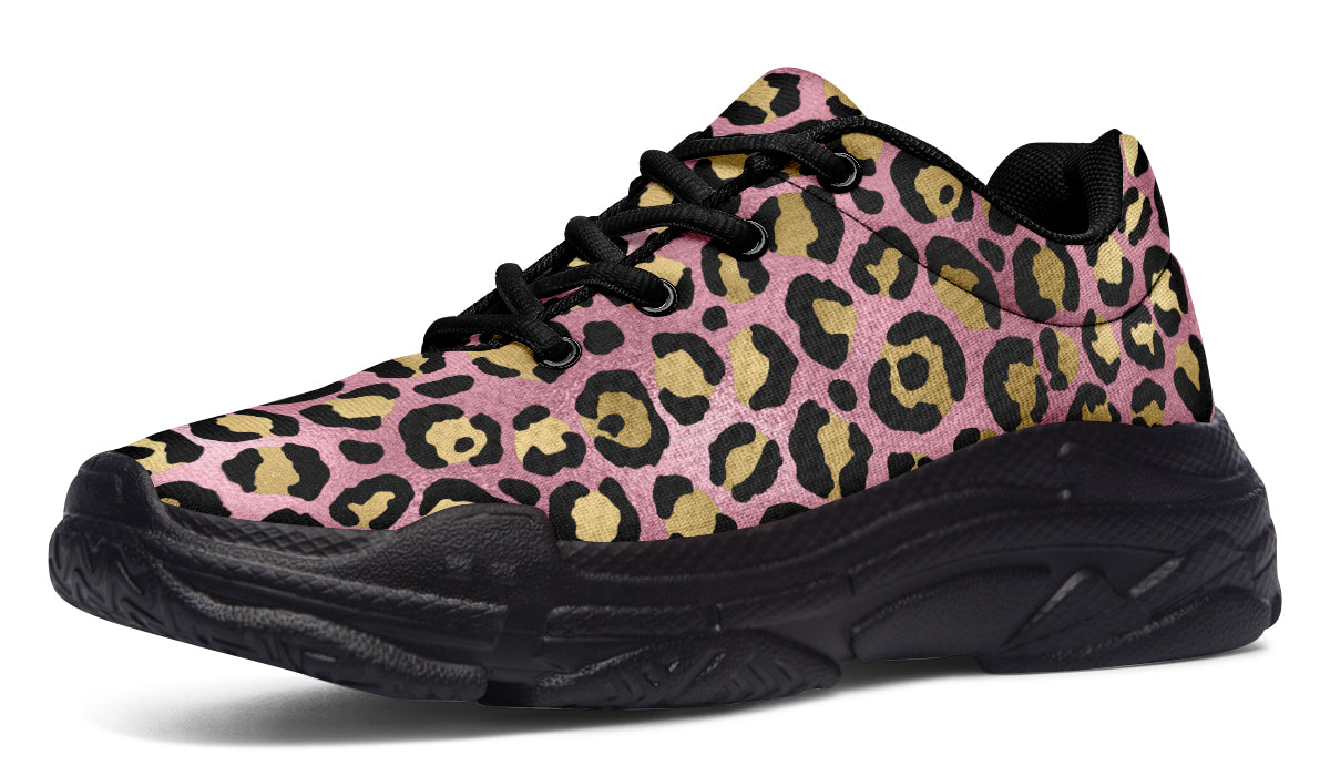 Pink Leopard Chunky Sneakers - Offbeat Sweetie