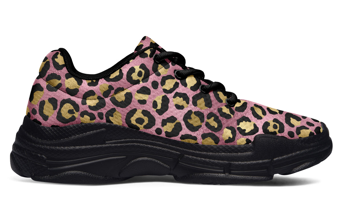 Pink Leopard Chunky Sneakers - Offbeat Sweetie