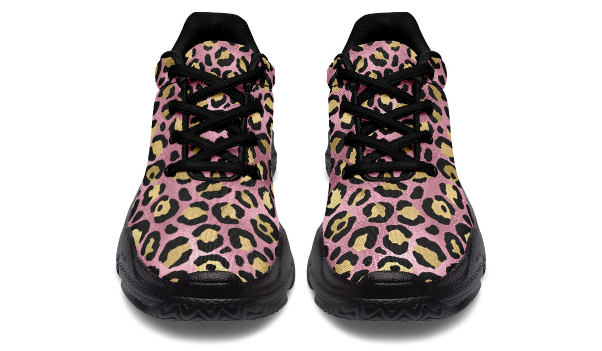 Pink Leopard Chunky Sneakers - Offbeat Sweetie