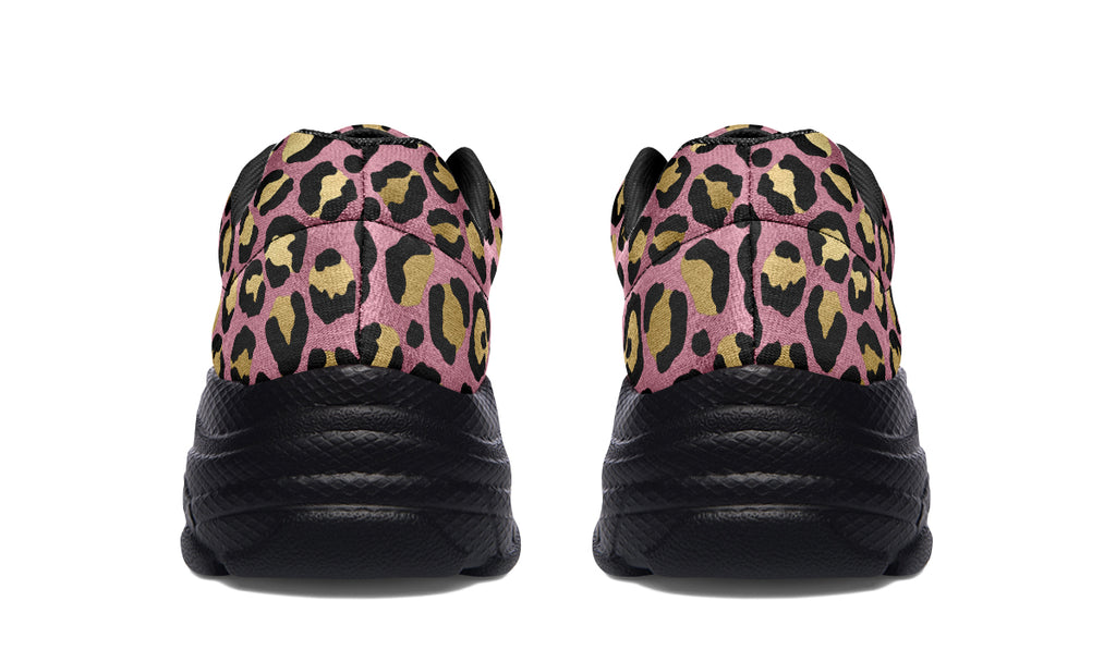 Pink Leopard Chunky Sneakers - Offbeat Sweetie