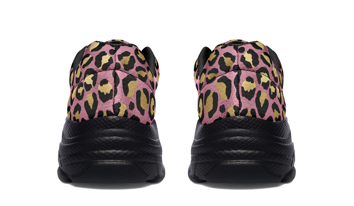 Pink Leopard Chunky Sneakers - Offbeat Sweetie
