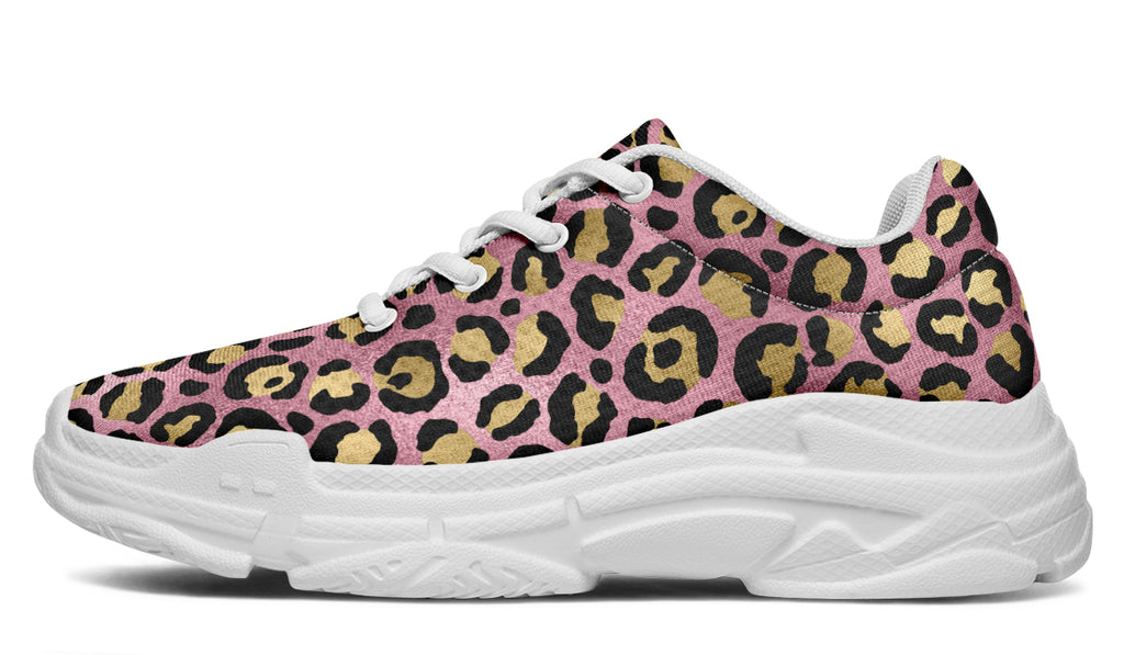 Pink Leopard Chunky Sneakers - Offbeat Sweetie