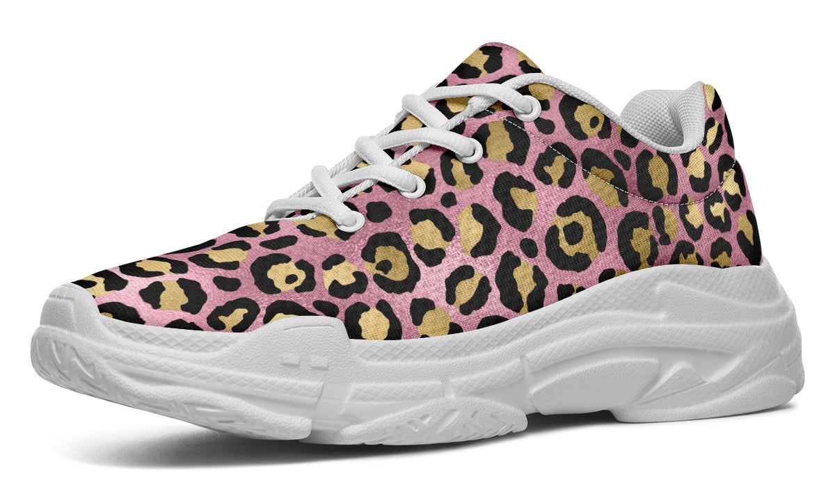 Pink Leopard Chunky Sneakers - Offbeat Sweetie