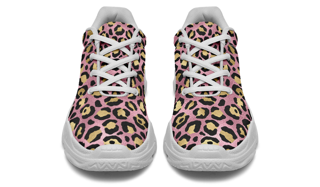 Pink Leopard Chunky Sneakers - Offbeat Sweetie