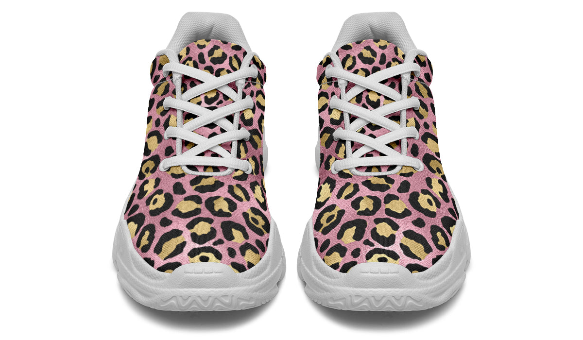 Pink Leopard Chunky Sneakers - Offbeat Sweetie