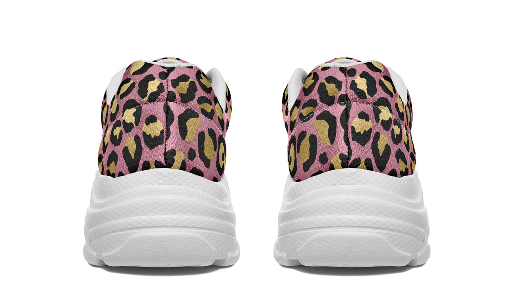 Pink Leopard Chunky Sneakers - Offbeat Sweetie