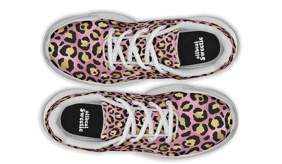 Pink Leopard Chunky Sneakers - Offbeat Sweetie