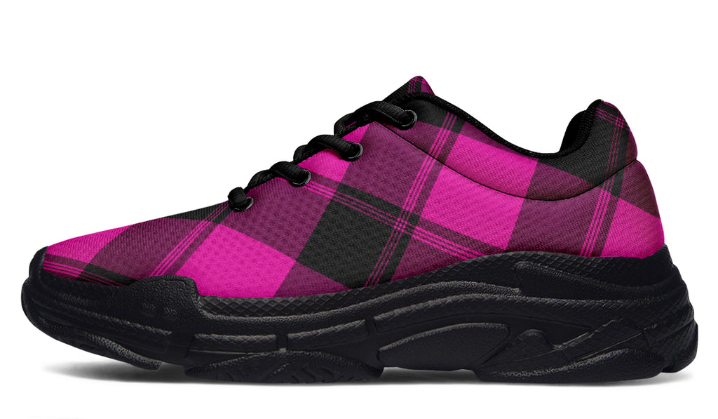 Pretty In Pink Plaid Chunky Sneakers