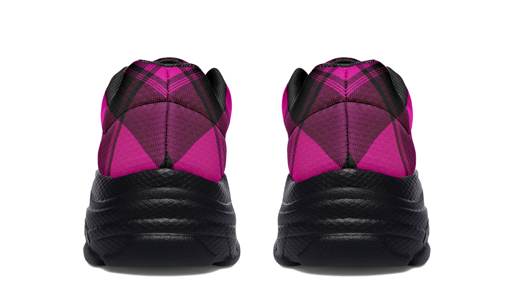 Pretty In Pink Plaid Chunky Sneakers